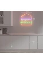 Hamburger Neon Tabela Neon Yazı Dekoratif Aydınlatma Ve Gece Lambası - Görsel 4
