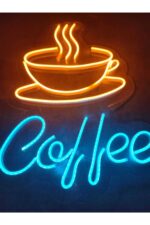 Coffee Neon Tabela Kahve Neon Yazı Dekoratif Duvar Aydınlatması - Görsel 4