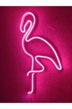 Flamingo Neon Tabela Neon Led Dekoratif Duvar Aydınlatması Neon Duvar Dekorasyonu - Görsel 4