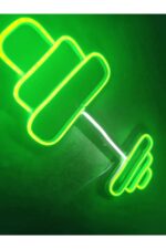 Dumbell Neon Tabela Fitness Neon Led Dekoratif Duvar Aydınlatması Spor Neon Duvar Dekorasyonu - Görsel 4