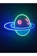 Satürn Neon Tabela Neon Led Dekoratif Duvar Aydınlatması Neon Duvar Dekorasyonu - Görsel 4