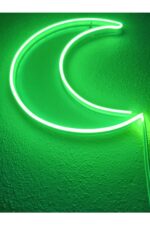 Dekoraven Ay Neon Led Dekoratif Aydınlatma Yeşil - Görsel 4