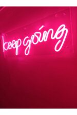 Keep Going Neon Led Duvar Yazısı Dekoratif Işıklı Gece Lambası Duvar Süsü - Görsel 4