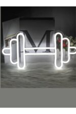Dumbell Dekoratif Neon Led / Neon Tasarım Gece Aydınlatması - Görsel 4