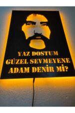 Barış Manço Dekoratif Led Işıklı Ahşap Tablo - Görsel 4