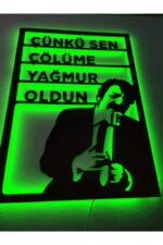 Müslüm Gürses Sen Çölüme Yağmur Oldun Led Işıklı Ahşap Tablo - Görsel 4