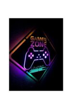 Gamer Zone Dekoratif Led Işıklı Ahşap Tablo - Görsel 4