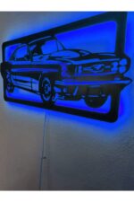 Mustang Led Işıklı Ahşap Dekoratif Tablo - Görsel 4