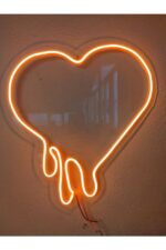 Kalp Neon Led Dekoratif Aydınlatma Turuncu - Görsel 4