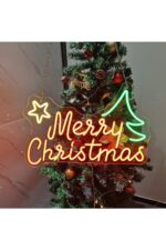 Merry Christmas Yılbaşı Süsü Noel Neon Tabela Neon Yazı Dekoratif Aydınlatma - Görsel 4