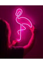 Neon Led Aydınlatma Flamıngo Gece Lambası Parti Süsü Işıklı Duvar Dekor - Görsel 4