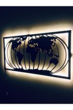 Dünya Haritası Led Işıklı Tablo - Görsel 4