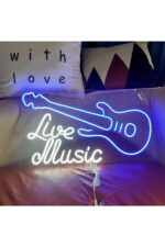 Live Music-canlı Müzik Neon Tabela Neon Yazı Dekoratif Aydınlatma - Görsel 4