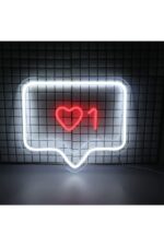 Kalp Beğeni Neon Tabela Neon Yazı Dekoratif Aydınlatma - Görsel 5