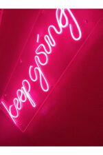 Keep Going Neon Led Duvar Yazısı Dekoratif Işıklı Gece Lambası Duvar Süsü - Görsel 5