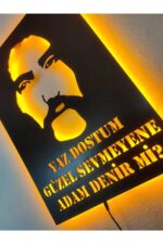 Barış Manço Dekoratif Led Işıklı Ahşap Tablo - Görsel 5