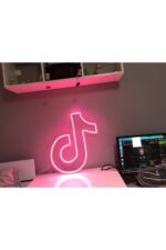 Neon Pembe Tiktok Logolu Neon Led Işıklı Tablo - Görsel 5