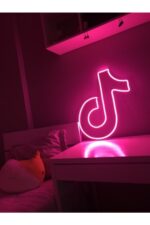 Neon Pembe Tiktok Logolu Neon Led Işıklı Tablo - Görsel 6