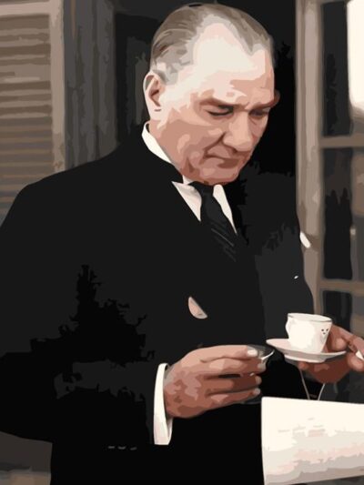 Sayılarla Boyama Seti Atatürk Kahve İçerken