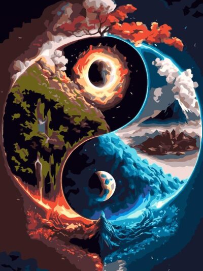 Sayılarla Boyama Seti Doğada Yin Yang