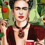 Sayılarla Boyama Seti Frida Kahlo Papağanlı Kahve