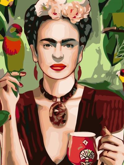 Sayılarla Boyama Seti Frida Kahlo Papağanlı Kahve