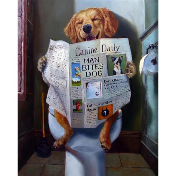 Sayılarla Boyama Seti Gazete Okuyan Köpek