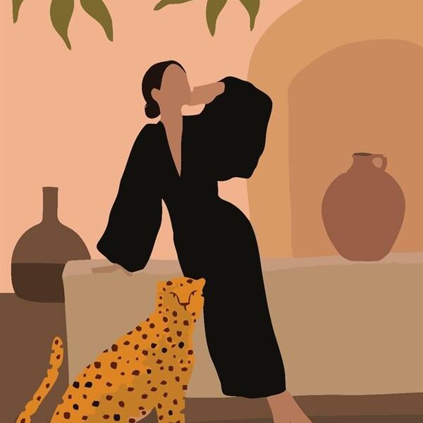 Sayılarla Boyama Seti Kadın Ve Leopar