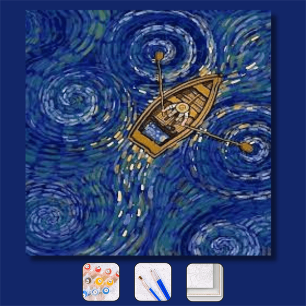 Sayılarla Boyama Seti Kayıktaki Van Gogh
