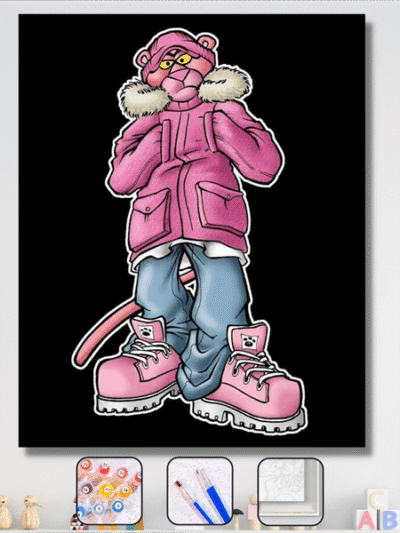 Sayılarla Boyama Seti Pembe Panter