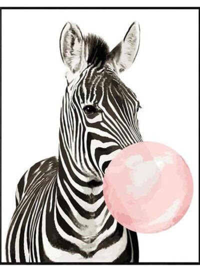Sayılarla Boyama Seti Pembe Sakız Ve Zebra Kasnaklı 40X50 Cm