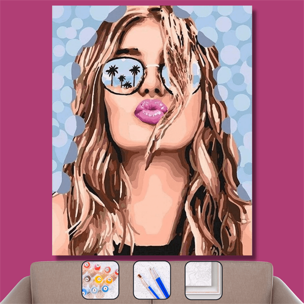 Sayılarla Boyama Seti Pop Art Öpücüğü
