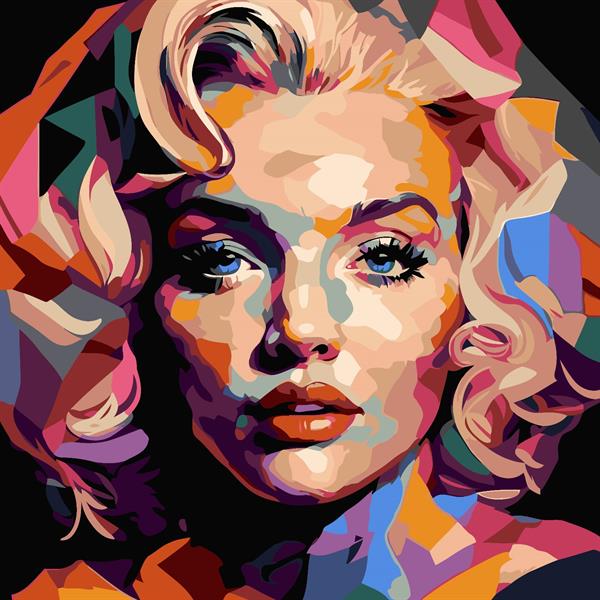 Sayılarla Boyama Seti Renkli Marilyn Monroe 2