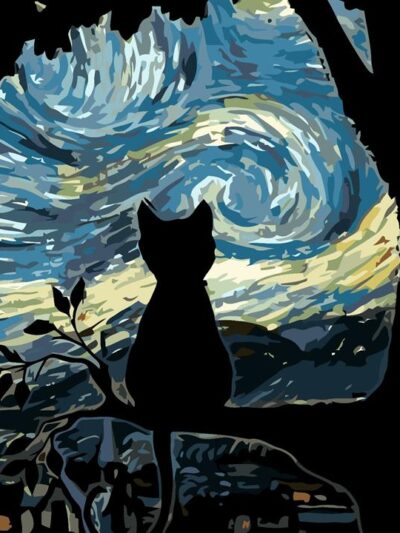 Sayılarla Boyama Seti Van Gogh Kedi