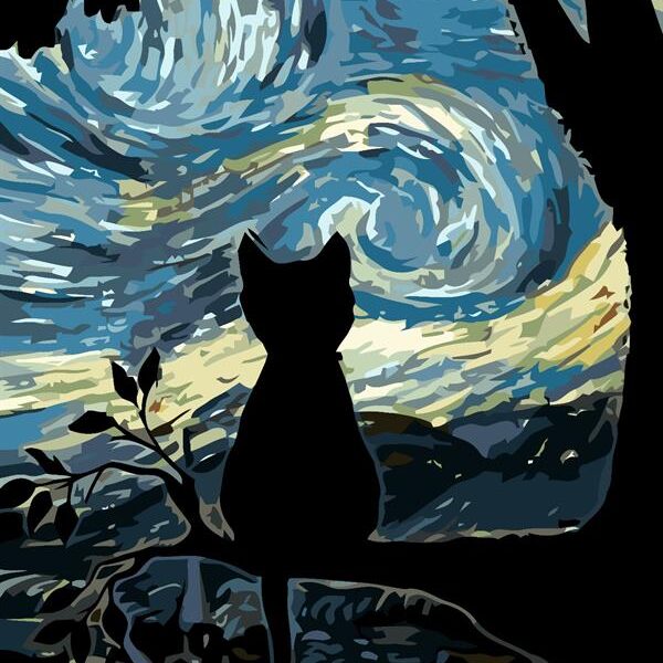 Sayılarla Boyama Seti Van Gogh Kedi