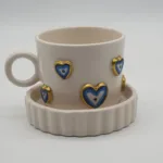 Altın Yaldız Çok Kalpli Nazar Fincan Mug