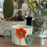 2 Çiçekli Renkli Kısa Fincan  Mug