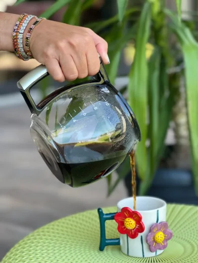 2 Çiçekli Renkli Fincan Kupa Mug Altlıgı İle