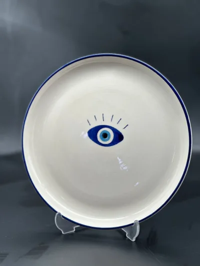 1 Adet Nazar Göz Temalı  21cm Tatlı Servis Tabağı