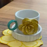 Sarı Güllü Fincan Mug Altlığı ile