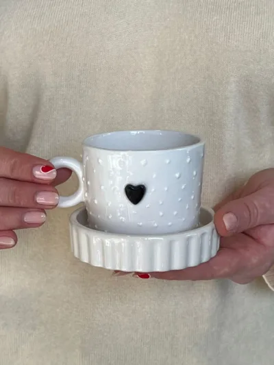 Meggdecor Tek Siyah Kalpli Kupa Mug
