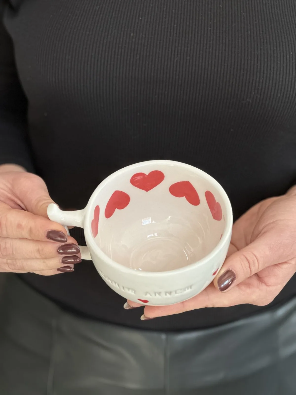 Meggdecor Özel  Kalpli Love you  Kupa - Görsel 3