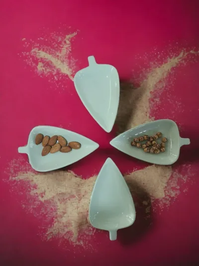 4 lü Mint Yeşili Yaprak Çerezlik Sosluk Reçellik
