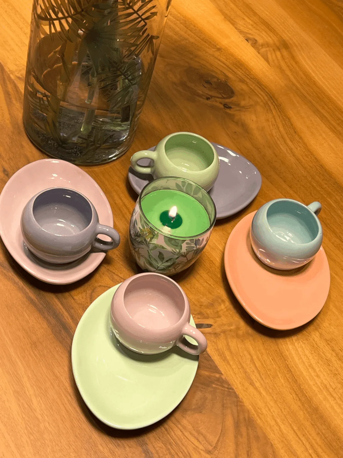 4lü Set Renkli Türk Kahvesi Fincanı - Görsel 8