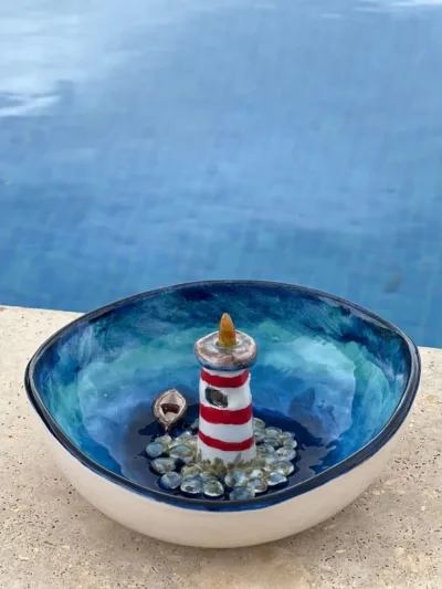 El Yapımı Özel Tasarım Deniz Feneri Kase