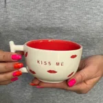 Meggdecor Özel  Dudaklı Kiss Me  Kupa