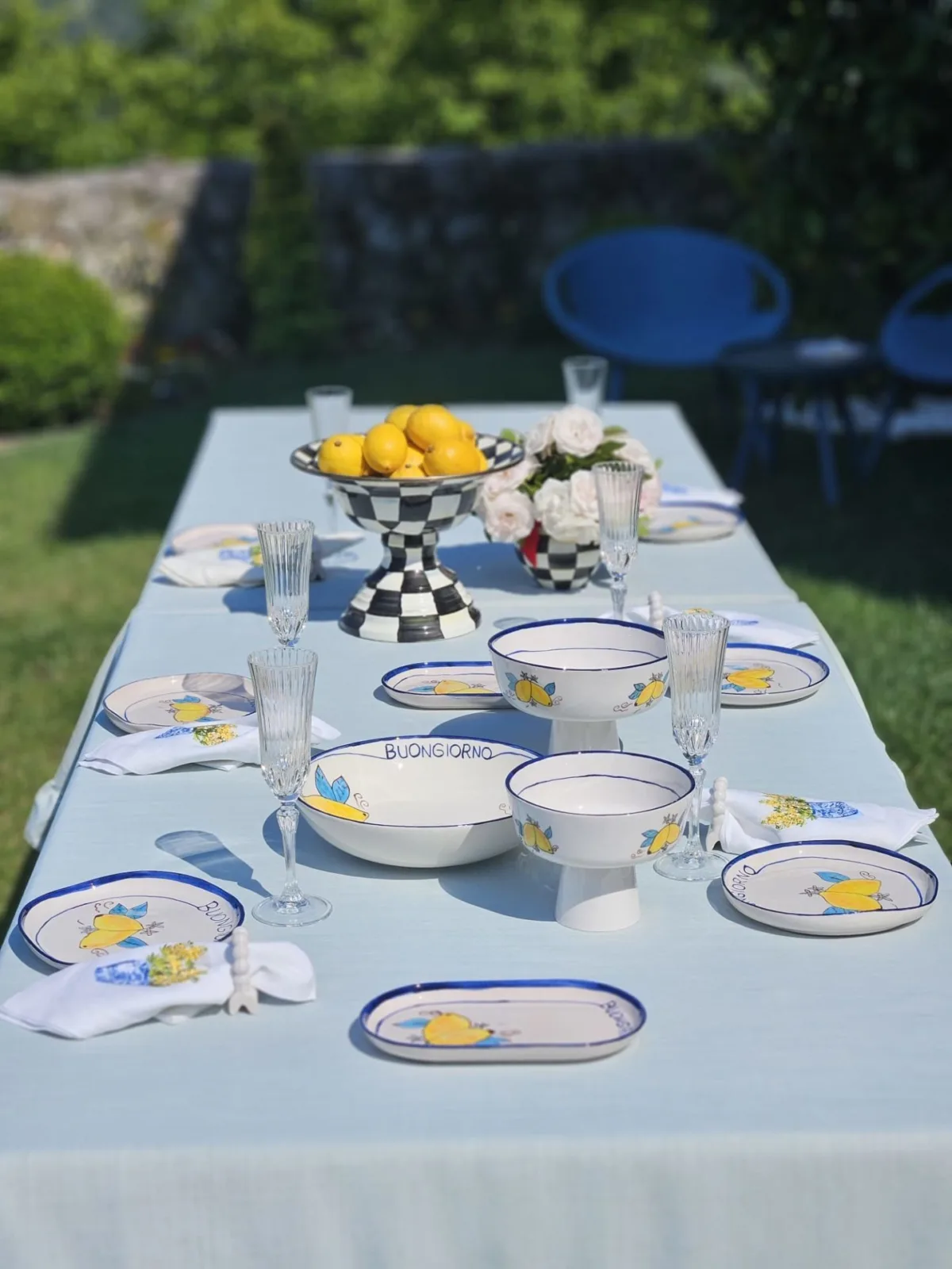 1 Adet El Yapımı El Boyaması 23*13cm Seramik Kayık Tabak - Limon Desenli ''Buongiorno'' - Görsel 1