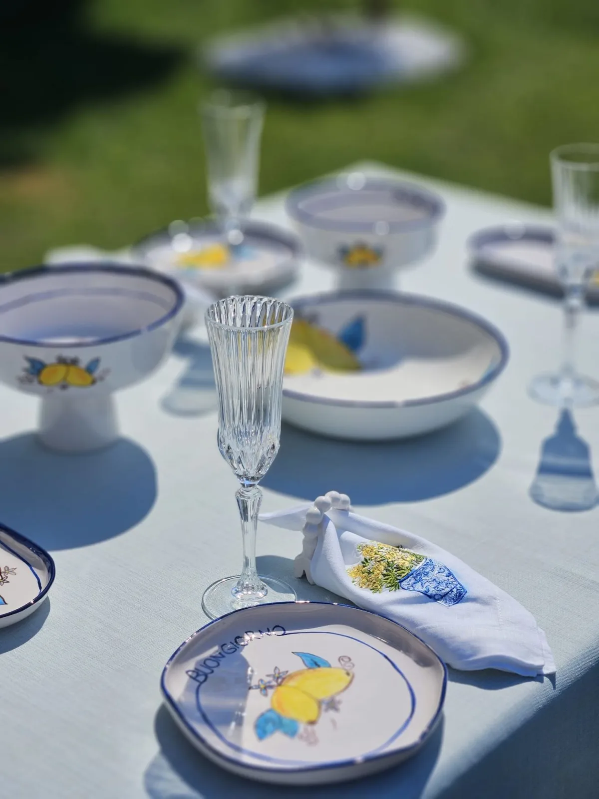 1 Adet El Yapımı El Boyaması 24cm Çapında Seramik Büyük Meyvelik - Limon Desenli ''Buongiorno'' - Görsel 5