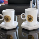2'Lİ 4 Parça Altınlı Beyaz Fincan Seti