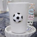 El Yapımı İsimli Futbol Topu Figürlü Fincan